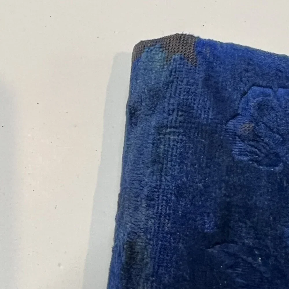 1880s Antique AUTOGRAPH ALBUM Blue Velvet Cover Anna J. Nelson Blooming Prairie